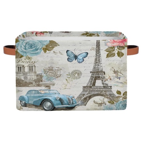 Storage basket vintage paris - storage,