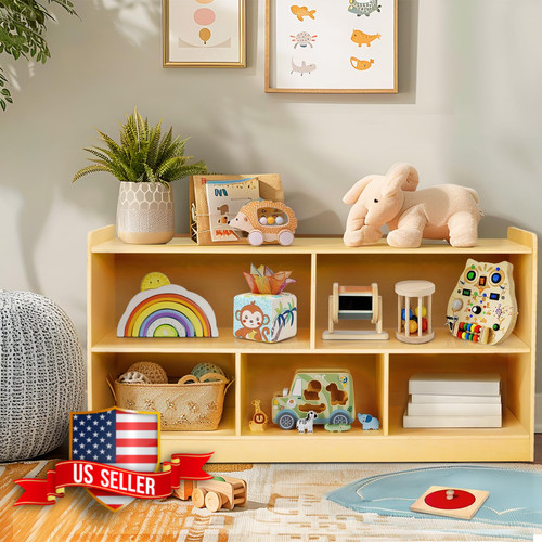 Wooden montessori toy storage - wooden,